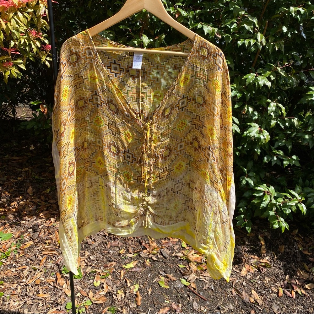 Language silk top